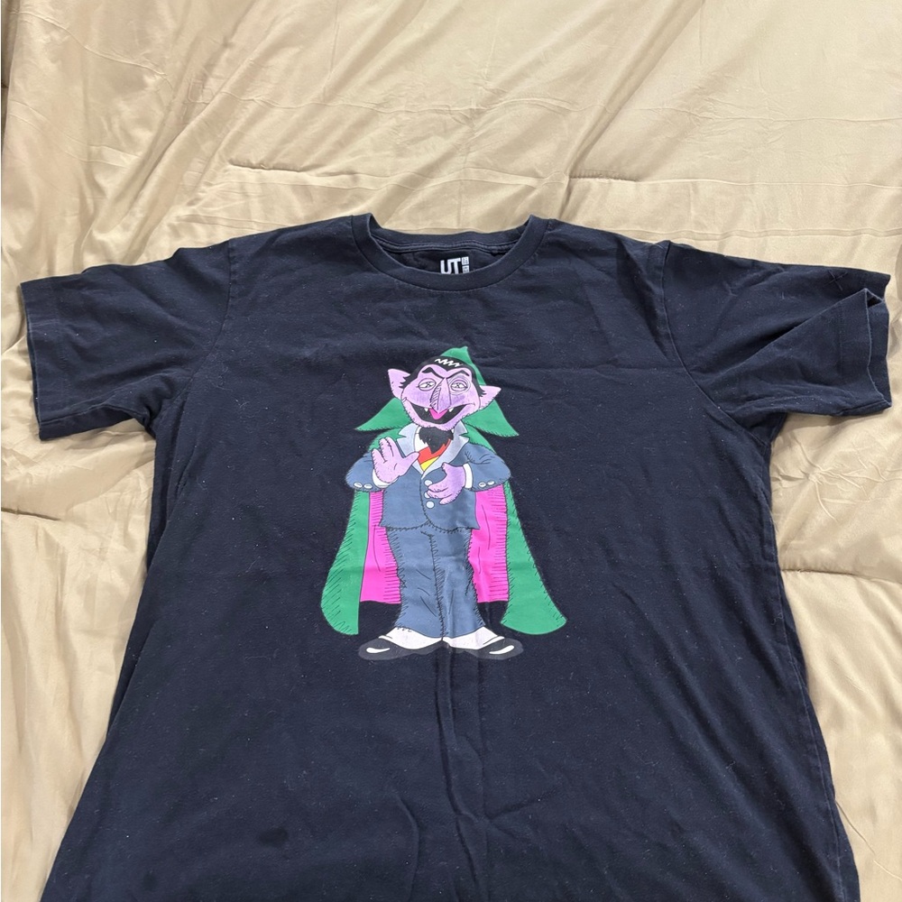 KAWS Black T-Shirt with Colorful Character Design